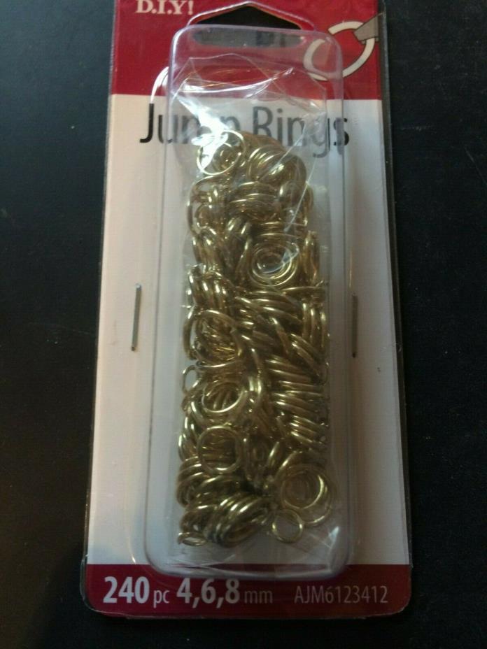 240 Piece 4,6,8 mm Gold Jump Rings