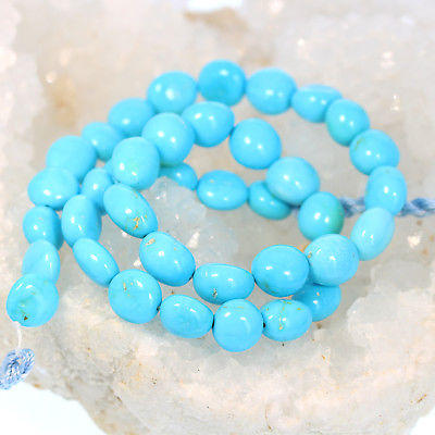SLEEPING BEAUTY TURQUOISE Beads Oval Coin 10mm*New World Gems