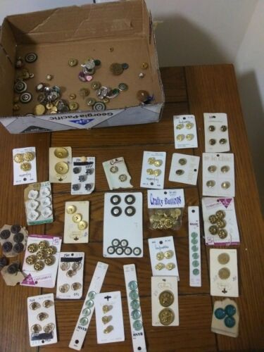 Vintage Junk Drawer Lot of Buttons For Jewelry Making Crafting, Sewing
