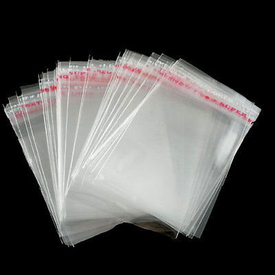 200pcs 4cm x 6cm New Clear Self-Adhesive Plastic Bags Jewelry Packing-USA Seller