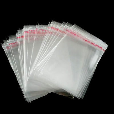 200 pcs 3cm x 5cm Clear Self Adhesive Plastic Bags Jewelry Bags-New / USA