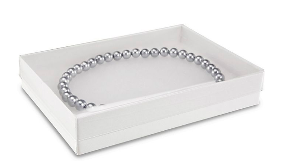 100 White Clear Top Cotton Filled Jewelry/Gift Boxes 7x5x1.25 Cardboard Retail