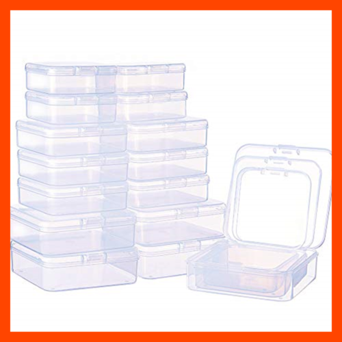 27 Pack Mixed Size Square Mini Clear Plastic Bead 3 Art & Craft Supply