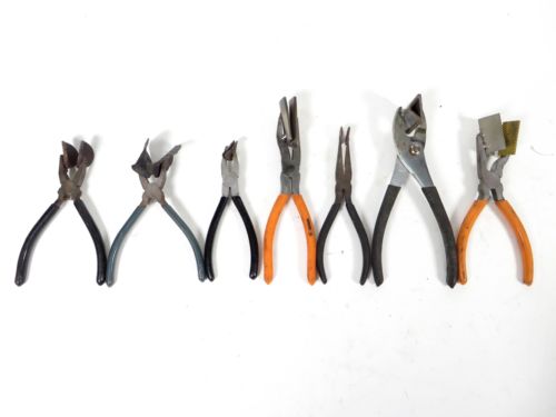 Glass Blowing Working Pliers Masher Tools Lot of 7