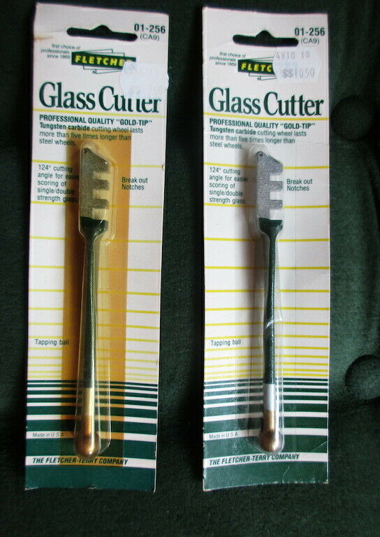 Fletcher Glass Cutter Tungsten Carbide Gold Tip 01-256 Tapping Ball New Old Stoc
