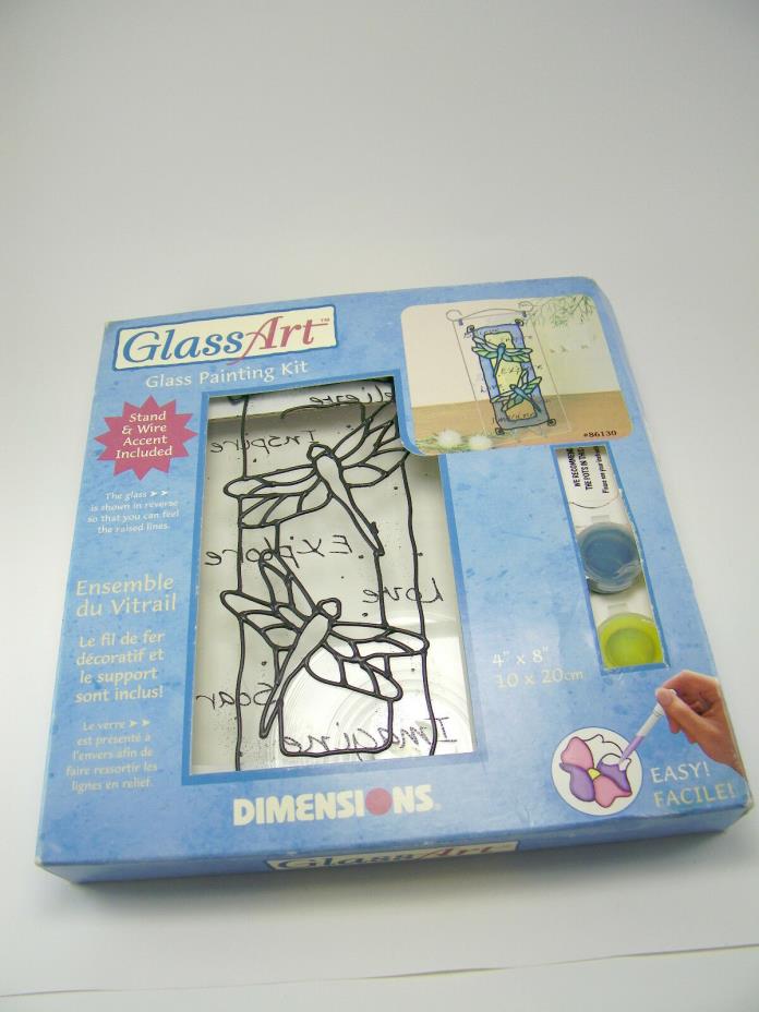 Vintage 2000 Dimensions Glass Art Craft Painting Kit Dragonfly #86130 4