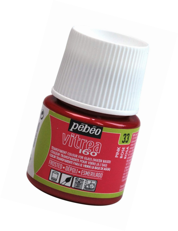 Pebeo Vitrea 160, Frosted Glass Paint, 45 ml Bottle - Pink