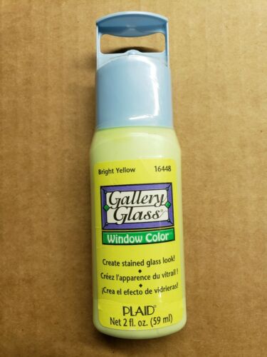 Plaid Gallery Glass Paint 16448 - 2 oz. Bright Yello ~ Create Stained Glass Look