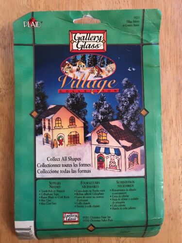 Plaid Gallery Stained Glass Holiday Village Window Kit NEW Bakery, Country Manor