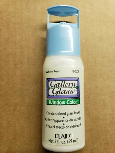 Plaid Gallery Glass Paint 16021 - 2 oz. White Pearl ~ Create Stained Glass Look