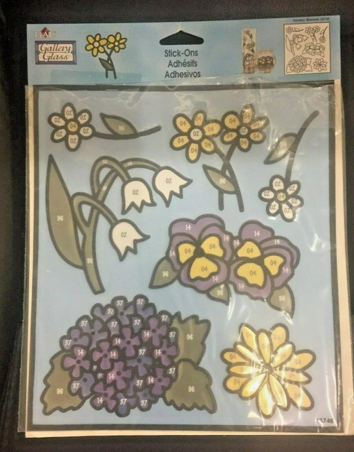 Plaid Gallery Glass #16746 Flowers Adhesive Stick-Ons Detailed Design Outlines