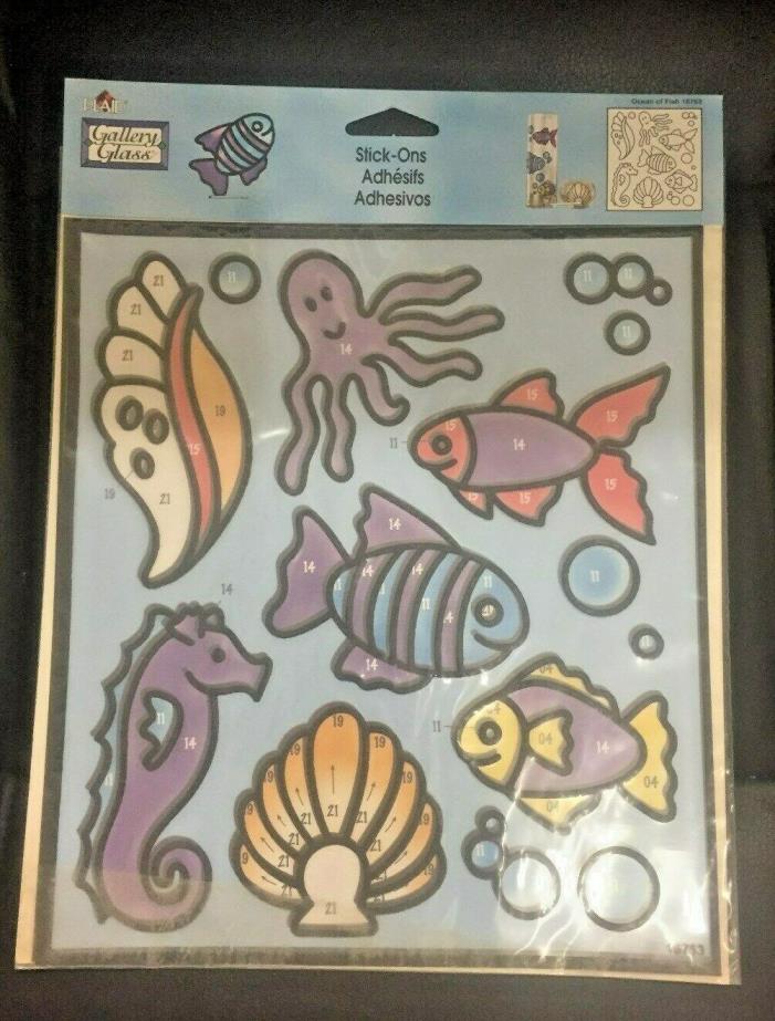 Plaid Gallery Glass #16753 Fish Adhesive Stick-Ons Detailed Design Outlines