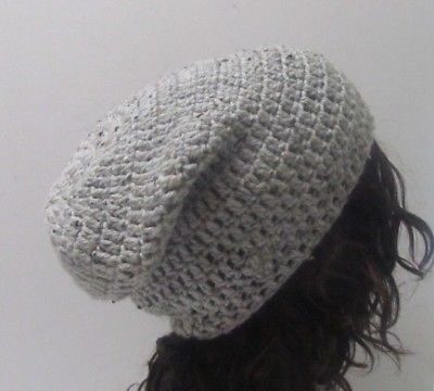 Slouch Beanie, Slouchy Hipster Hat, Winter Slouch Beanie  ~Gray Marble~