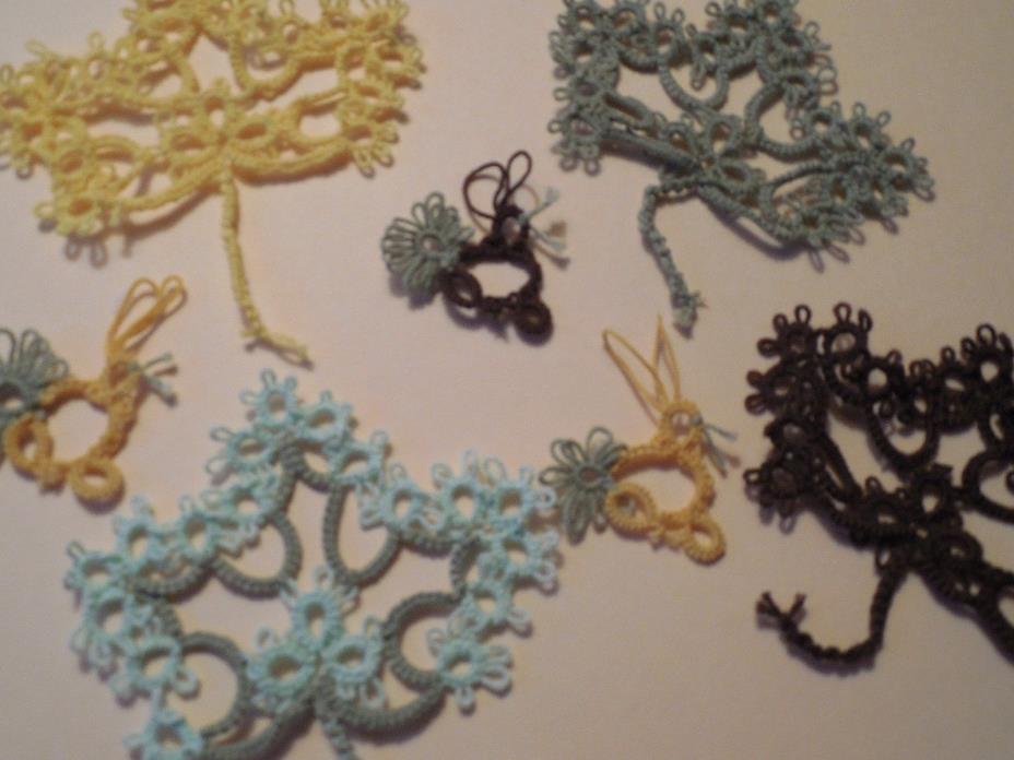 4 Tatted Fall LEAFS  Magnet Scrapbooking Crazy Quilt Dove Country Tatting #7