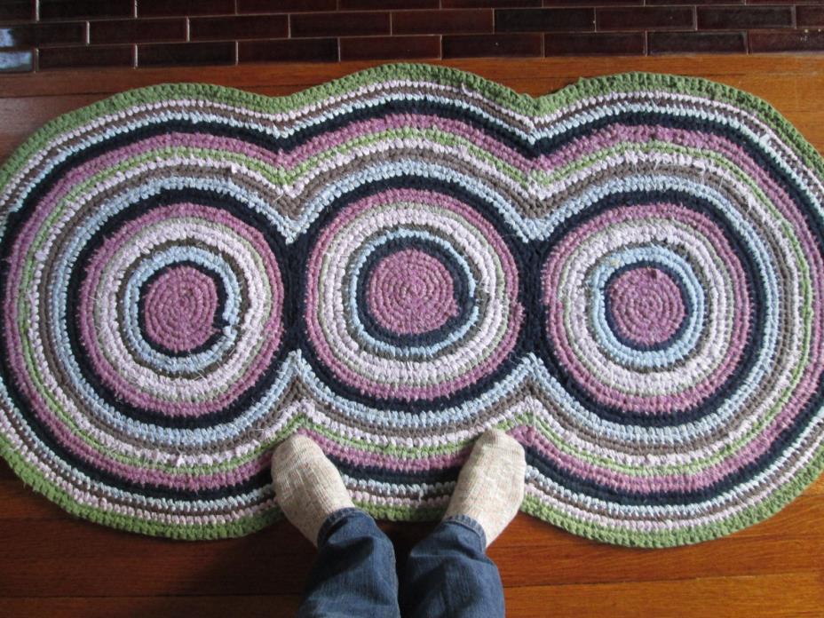 Handmade Crocheted Crochet Rag Rug 53