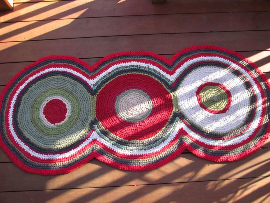 Handmade Crocheted Crochet Rag Rug 62