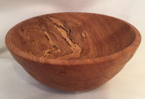 6” X 2.5” Hand Turned Spalted Oak Bowl Signed (A28)