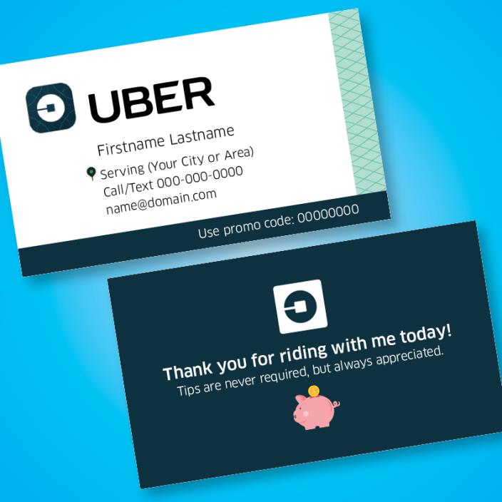 RideShareTags Uber Premium Business Cards - FREE SHIPPING!