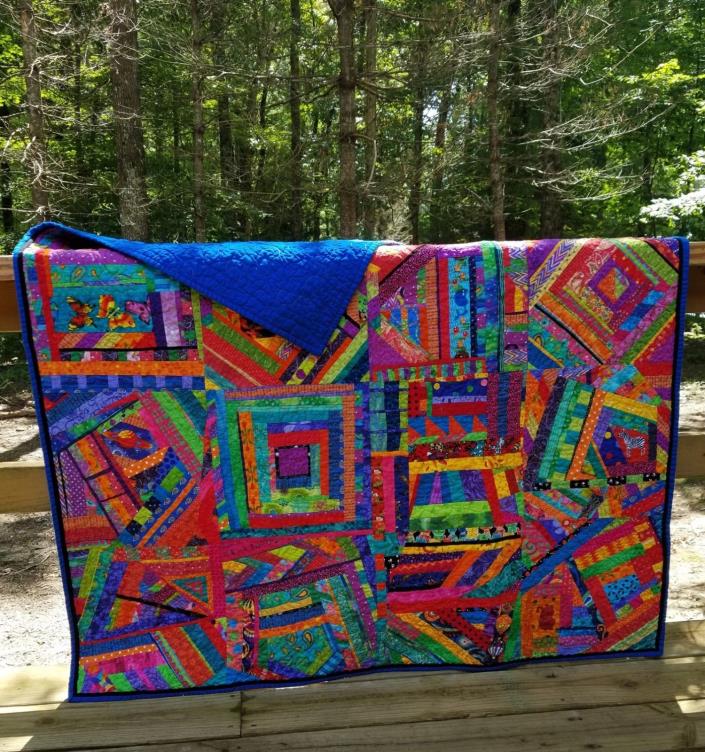 Quilts For Sale, Blue, Green, Red, Orange and Yellow 58