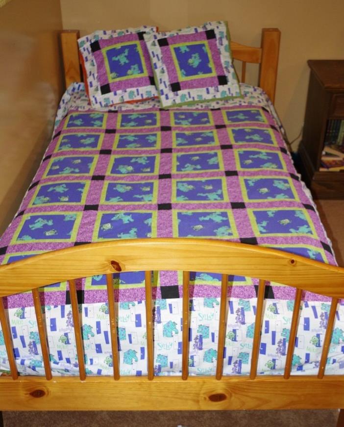Handmade Patchwork Quilt Monsters Inc 68 X 86 Twin Double NEW Bedding