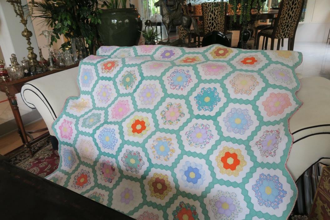 French-Finest handmade Quilt,Museum quality, soothing your soul to look at them