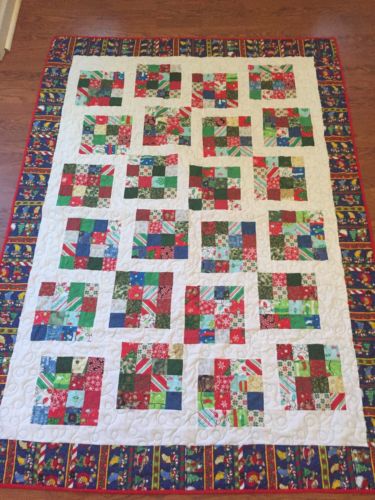 Handmade Christmas Quilt- This A Large Christmas throw Quilt