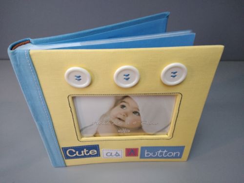 Cute As A Button Photo Album Style K597-62 Yellow Blue