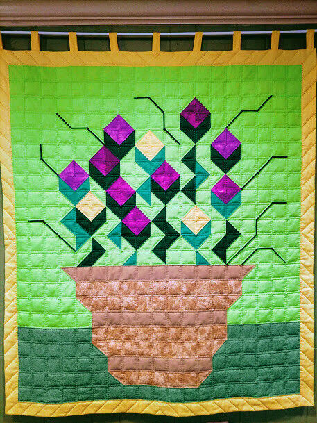 Flower Pot Wall Hanging Quilt 53