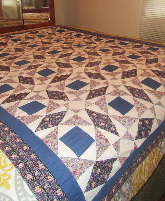 COUNTRY COTTON QUILT BEDSPREAD TWIN DIAMOND PATCH WORK 81