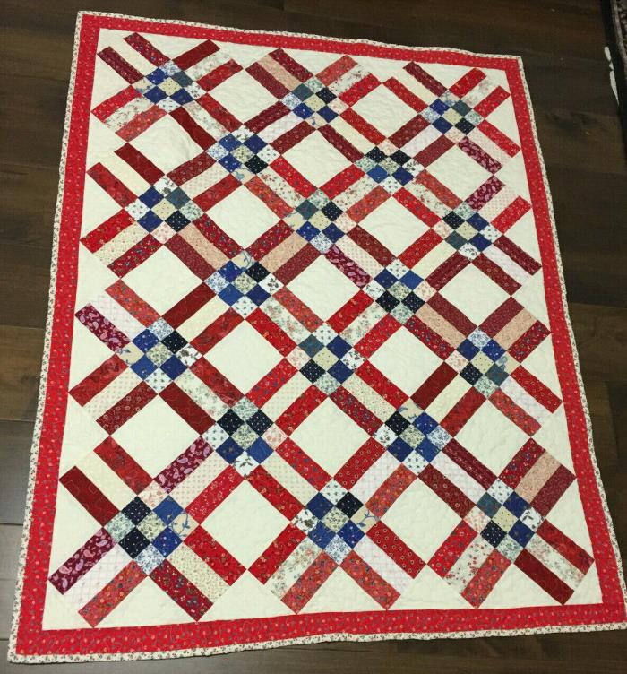 Quilt Red White and Blue Calico