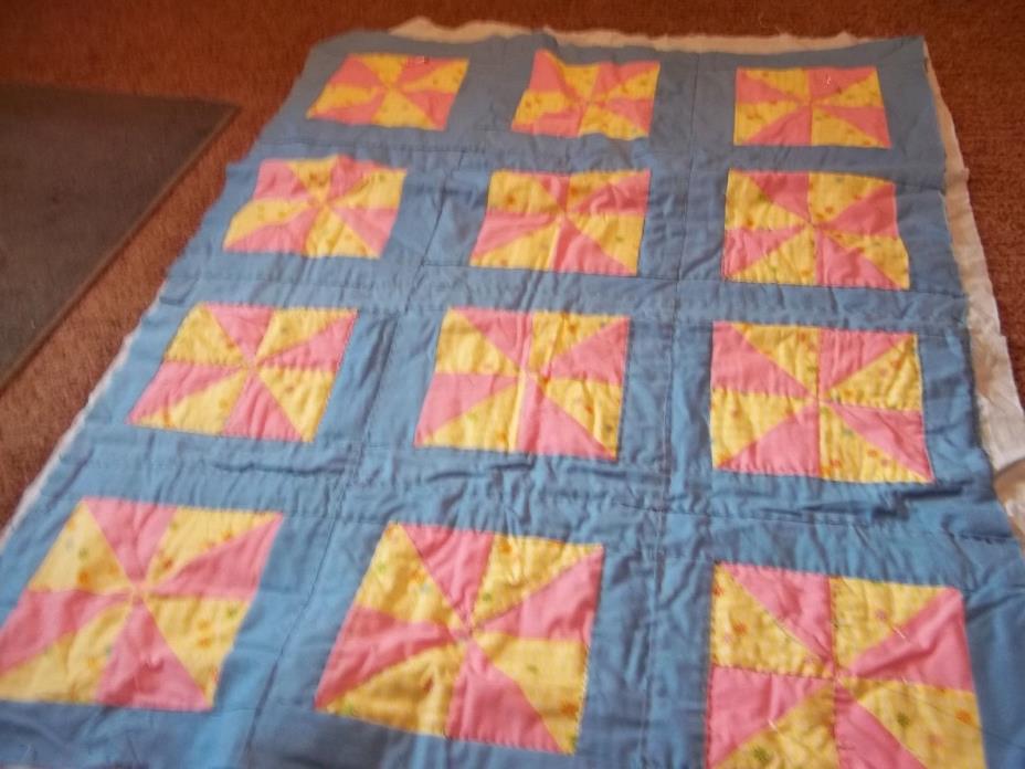 Pinwheel Quilt-Partly Quilted 36 inches by 48 inches