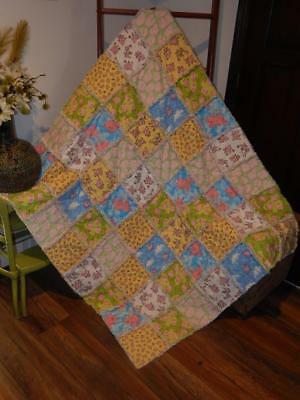 Piglet in a Blanket Rag Quilt Pigs Pig Crib or Childrens ALL FLannel Cozy Cotton