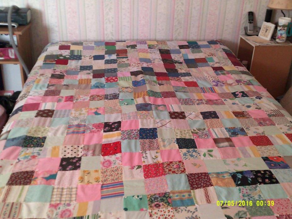 Hand made & tied patch work quilt - double bed size