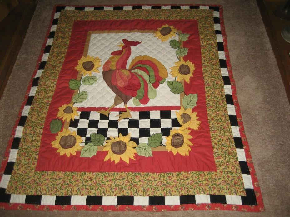 Super Nice Hand made Holiday Quilt. Turkey Center. Fall Leaves. 57