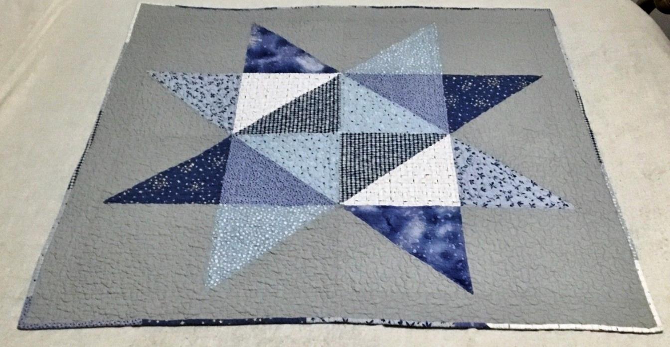 STAR QUILTED WALL HANGING PATCHWORK MACHINE STITCHED 47