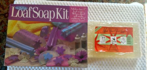 Life of the Party Flower Loaf Soap Kit & 2Lb Brick Clear Glycerin New