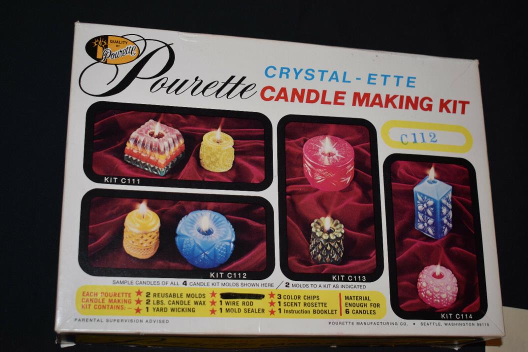 Vintage Pourette Candle Making Molds Kit Unused, (see discription)