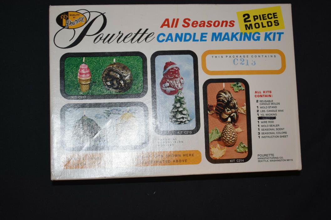 Vintage Pourette Candle Making Molds Kit Santa Tree Unused, (see discription)