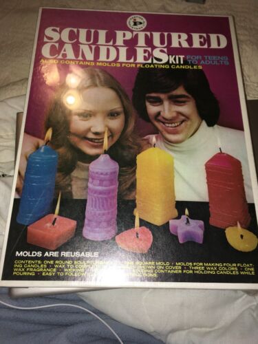 NEW Vintage 1970s Pastime Candle  Sculpture Making Kit Reusable Molds Crafts