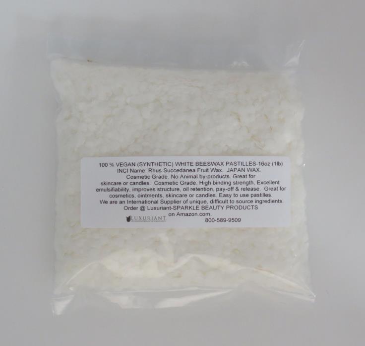 Vegan Beeswax Pastilles-Plant-Based-White-100% Natural