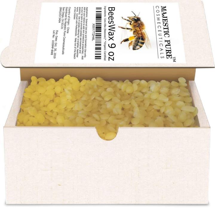 Majestic Pure Beeswax Pellets, Organic, Natural Yellow, 9 oz