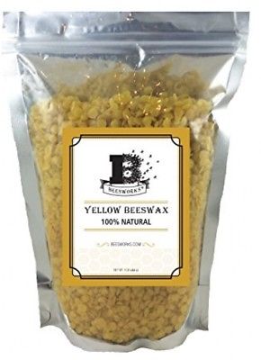 Beesworks BEESWAX PELLETS, YELLOW, 1lb-Cosmetic Grade-Triple Filtered Must