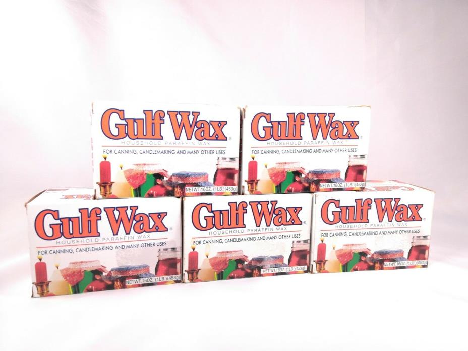 Lot of 5 Boxes Gulf Wax Paraffin