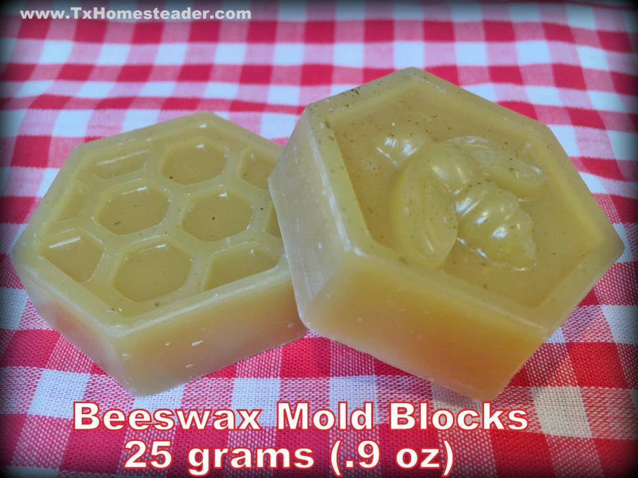 25 Grams 0.9 Ounces 100% Pure Unrefined Beeswax From Decorative Mold