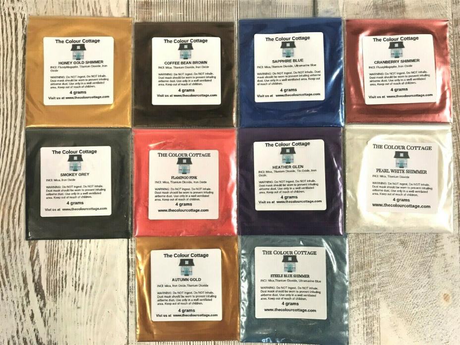 Mica Powder 10 Pk Sample Shimmer Pigment for Epoxy Resin Art, Soap 4g Pks NEW B5