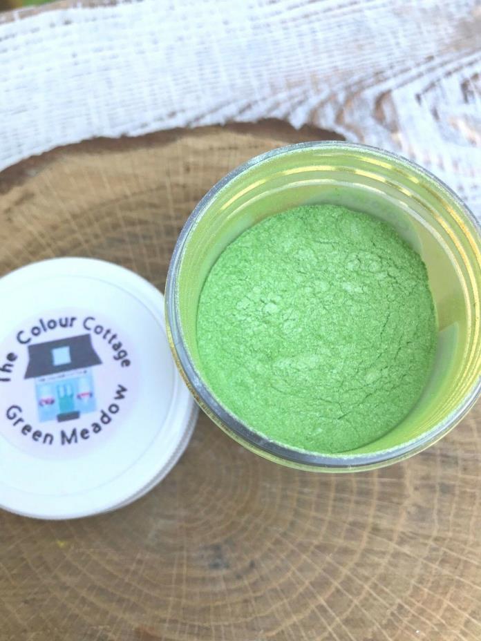Mica Powder 1/2 oz Jar Green Meadow Shimmer for Epoxy Resin, Cosmetics, Nails