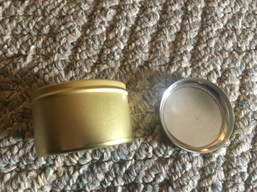 4 Oz Gold Metal Tins With Lids Lot Of 24 Candles Spices, Jewelry