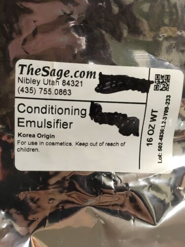 New Sealed 16 OZ CONDITIONING EMULSIFIER Lotion Making Cosmetic Grade The Sage