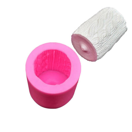 DIY  3D Knitting Wool Cylinder Silicone Candle Silicone Craft Mold Sunflower