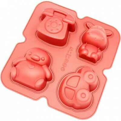 Freshware 4-Cavity Fun Shape Silicone Mould for Muffin, Soap, Brownie,